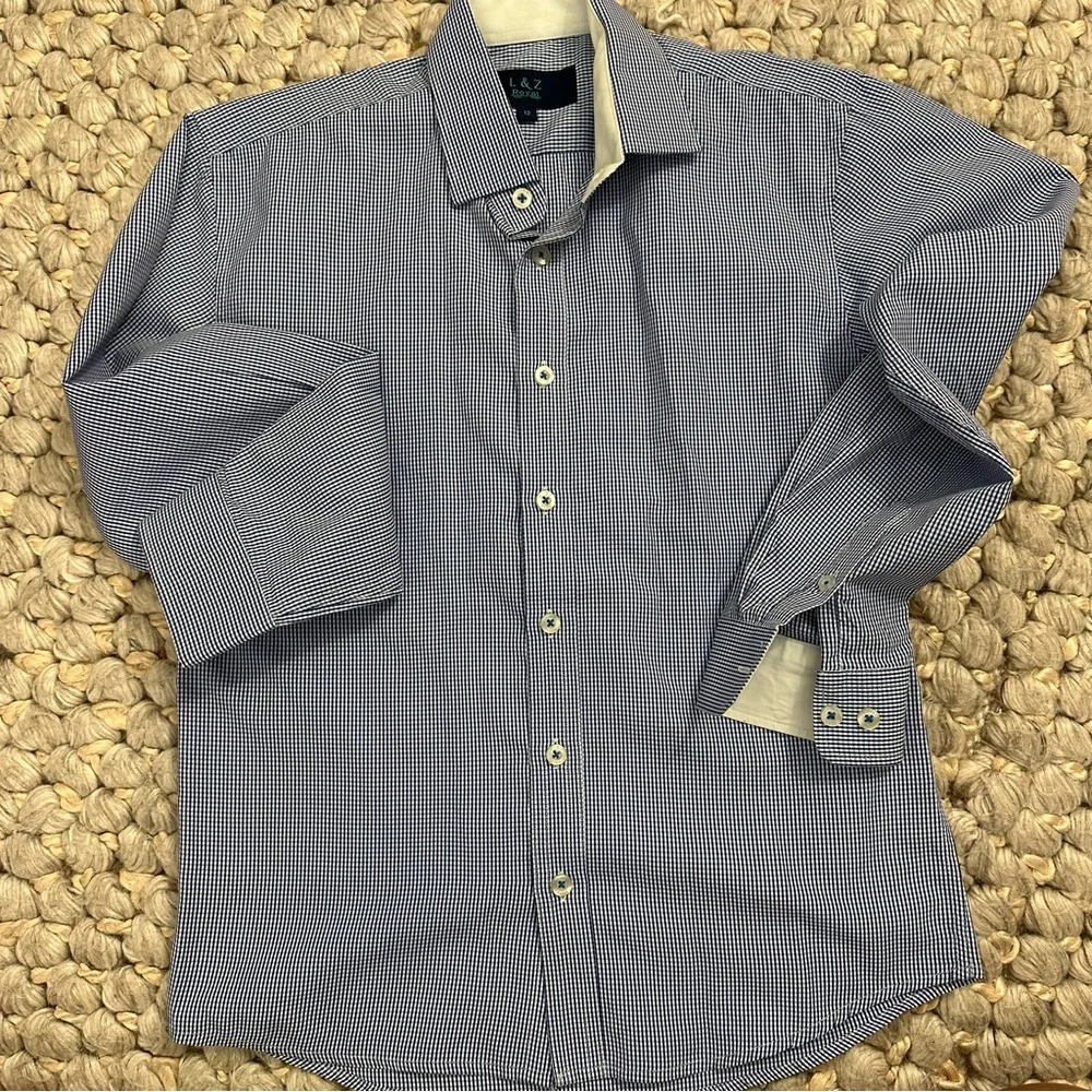 SALE‎ Isaac Mizrahi + more boys dress shirts bundle Blue Check  size 12